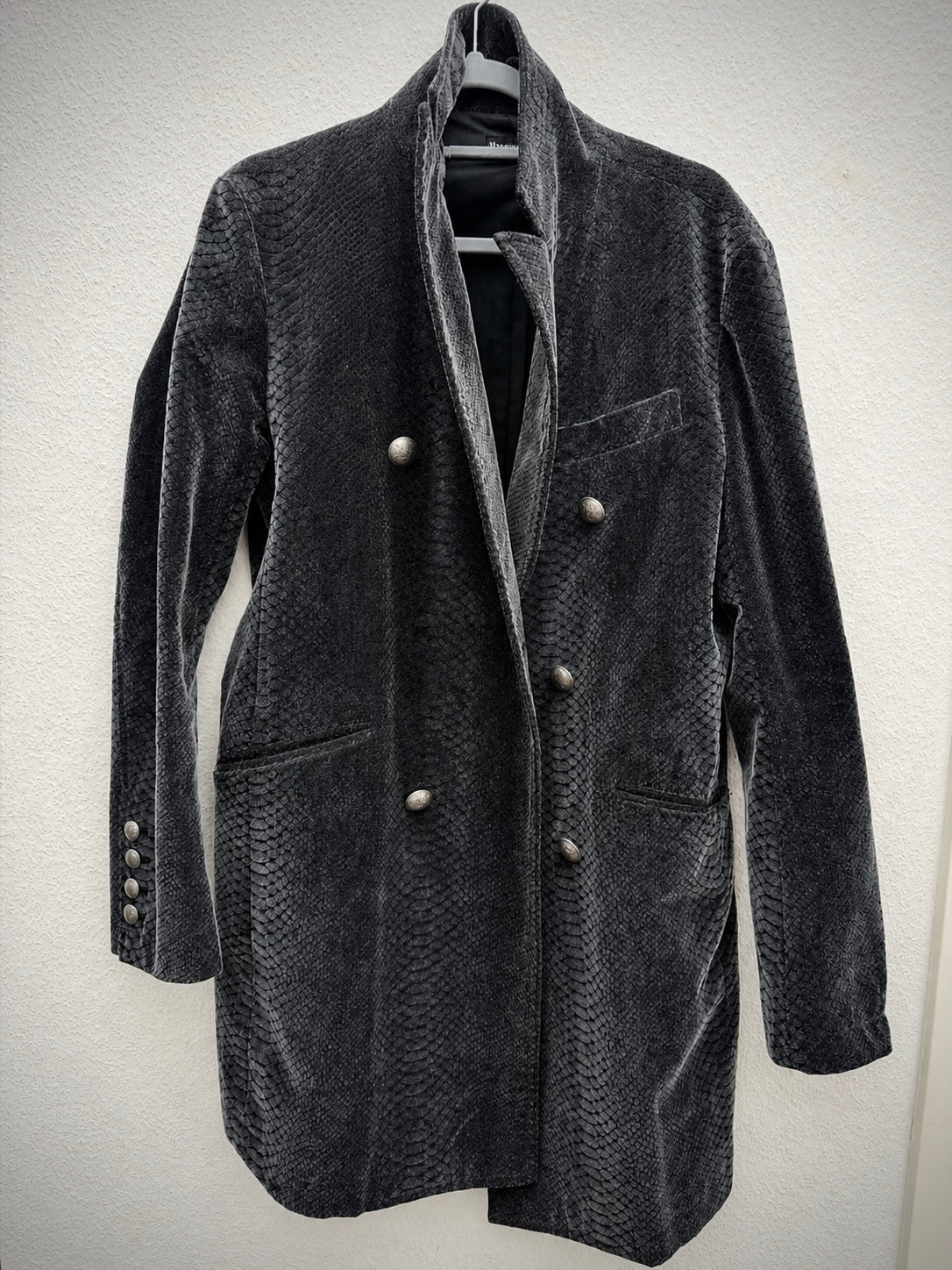 Yasuyuki Ishii Micro Suede Snakeskin Coat - wintexarchive
